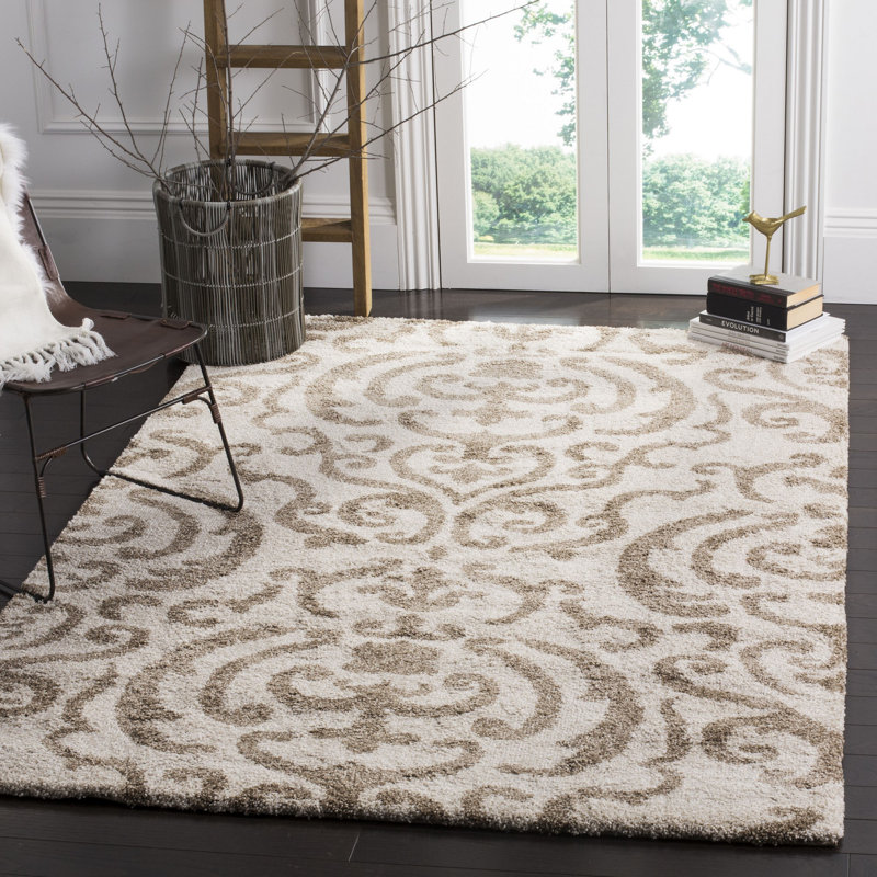 Charlton Home® Hall Geometric Brown/Beige Area Rug & Reviews Wayfair